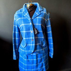 Vintage Mod Barbie Wool Baby Blue Jacket & Skirt